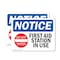 Signmission First Aid Station In Use Sign With Symbol, 10 in W x Rectangle, Vinyl Decal OS-2PACK-NS-D-710-L-12751 - alternate 1